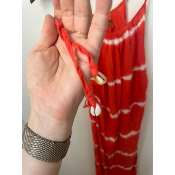 Indah Red Maxi Summer Slip Dress - Picture 7 of 9